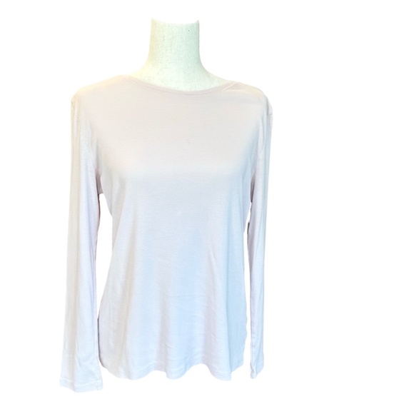 Talbots Long Sleeve Supima Cotton Tee Pink (Soft-Pale-Muted) Large - Picture 1 of 9